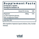 magnesium glycinate malate vital nutrients supplement facts