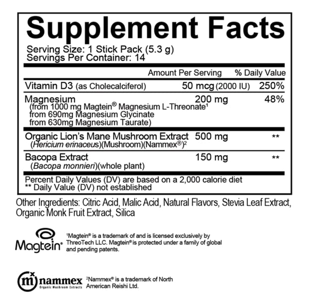 magtech cognition natural stacks supplement facts