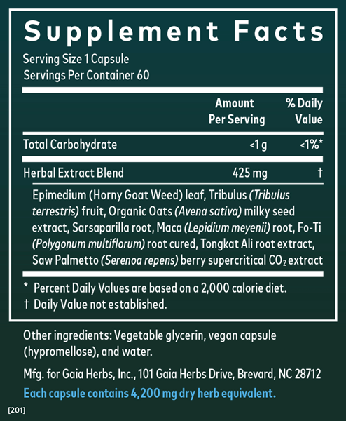 male libido gaia herbs supplement facts