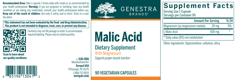 malic acid genestra label