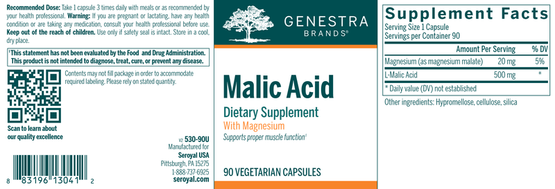 Malic Acid label Genestra