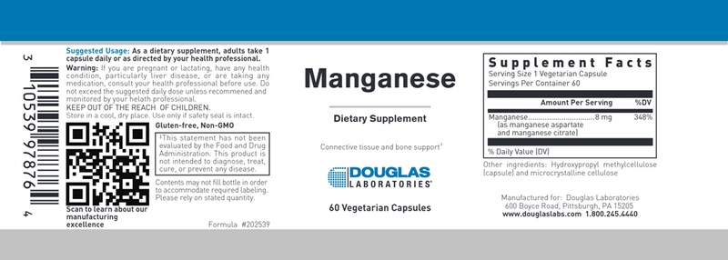 Manganese (Douglas Labs) Label