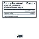 mannose powder vital nutrients supplement facts