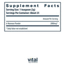 mannose powder vital nutrients supplement facts