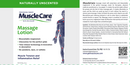 massage lotion (musclecare) label