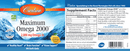 maximum omega 2000 carlson labs label