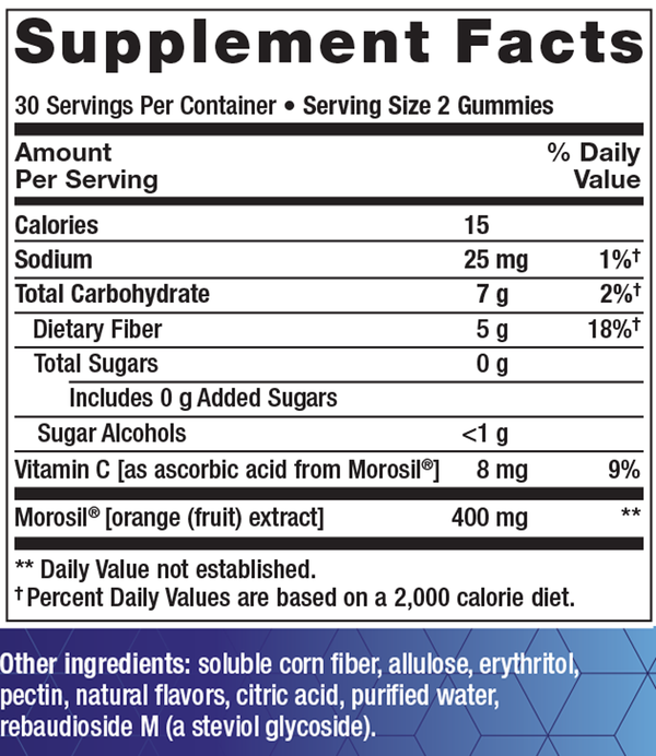 Gummy Science Mediterranean Weight Management (Berry) Supplement Facts Label