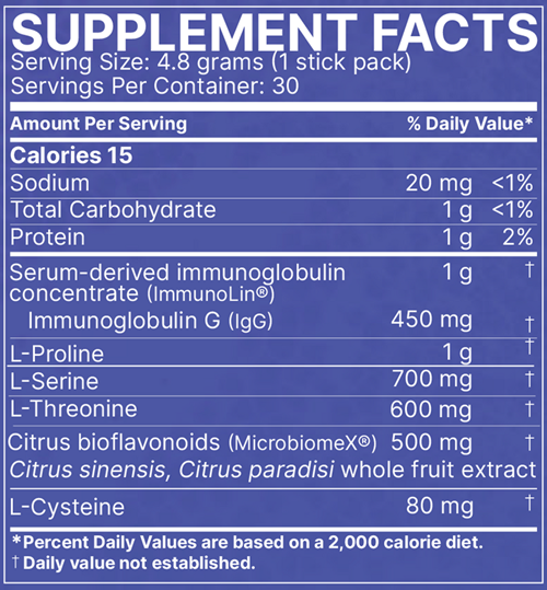 megamucosa stick packs microbiome labs supplement facts