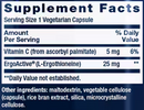 mega l-ergothioneine life extension supplement facts