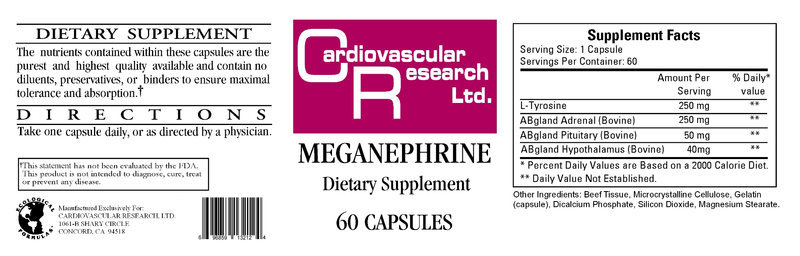 Meganephrine (Ecological Formulas) Label