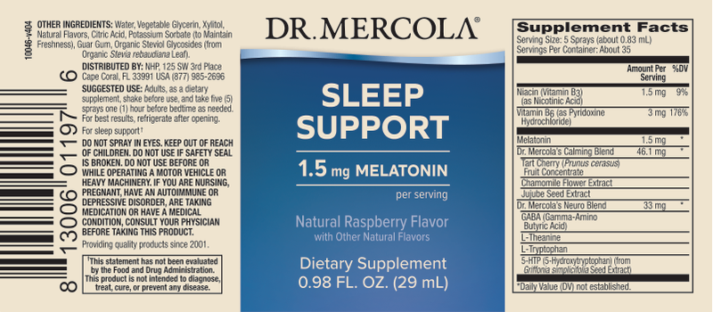 Melatonin (Dr. Mercola) label