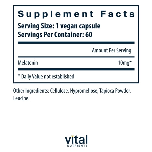 Melatonin 10 mg Vital Nutrients supplements