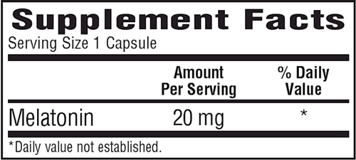 Melatonin 20 mg (Bio-Tech Pharmacal) supplement facts