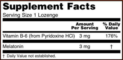 Melatonin 3 mg Lozenges (NOW) Supplement Facts