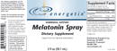 melatonin spray (energetix) label