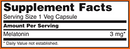 melatonin 3 mg (now foods) supplement facts