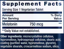 melatonin 6 hour timed release 750 mcg (life extension) supplement facts