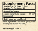 melissa lemon balm supplement facts