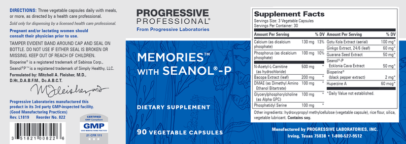 Memories with Seanol-P (Progressive Labs) Label