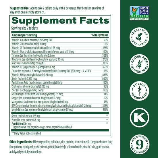 men's 55+ advanced multivitamin (megafood) supplement facts