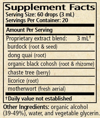 menomorphosis wise woman herbals supplement facts