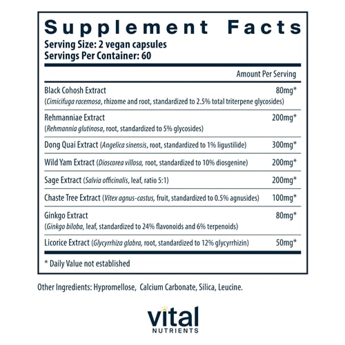 Menopause Support Vital Nutrients supplements