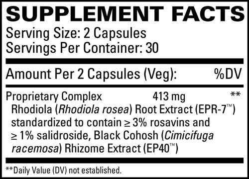 Menopause Support Supplement Facts Label