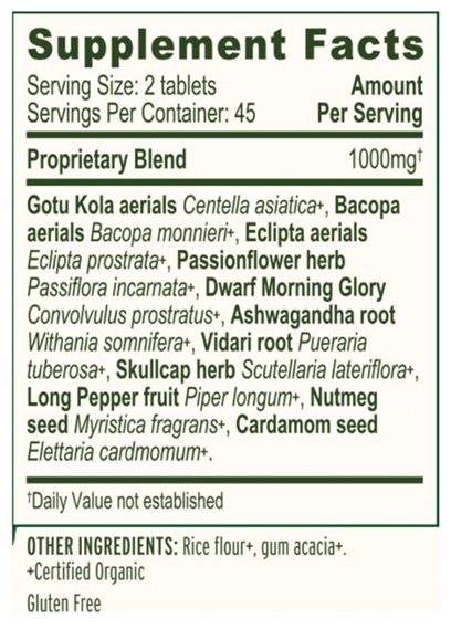 mental clarity banyan botanicals supplement facts