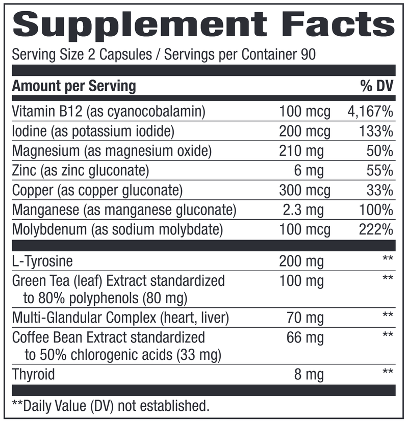 Metabolic Advantage Capsules (Nature's Way) 180ct supplement facts