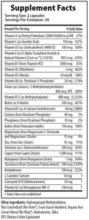 metabolic nutrition restorative formulations supplement facts