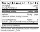 curcumin + c (metabolic maintenance) supplement facts