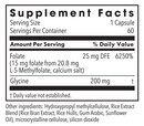 l-methylfolate 15 mg (metabolic maintenance) supplement facts