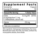 l-methylfolate 5 mg (metabolic maintenance) supplement facts