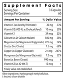 rebuild (metabolic maintenance) supplement facts