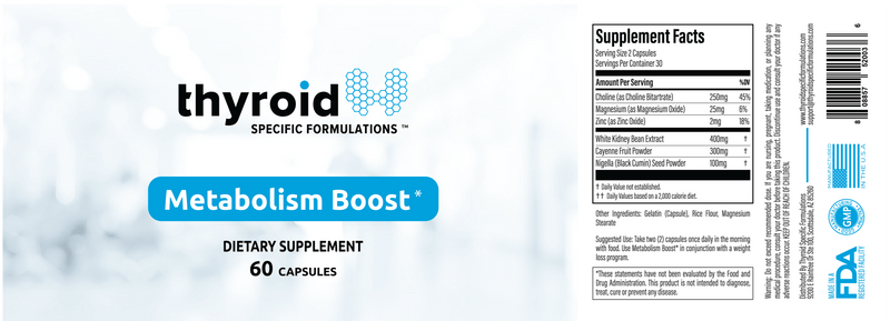 Metabolism Boost (Thyroid Specific Formulations) label
