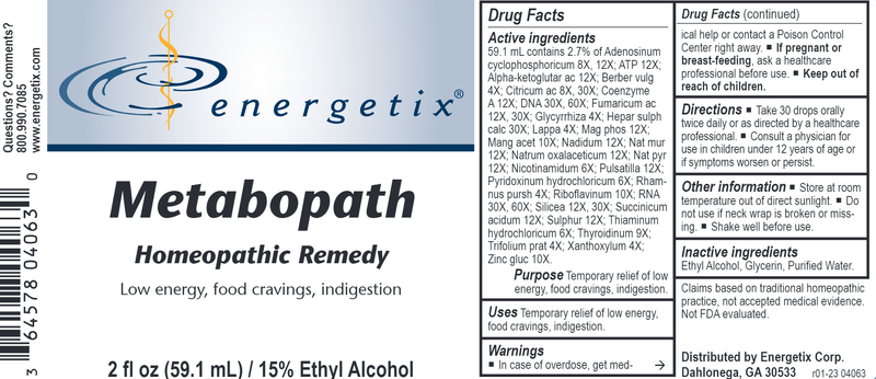 Metabopath (Energetix) Label