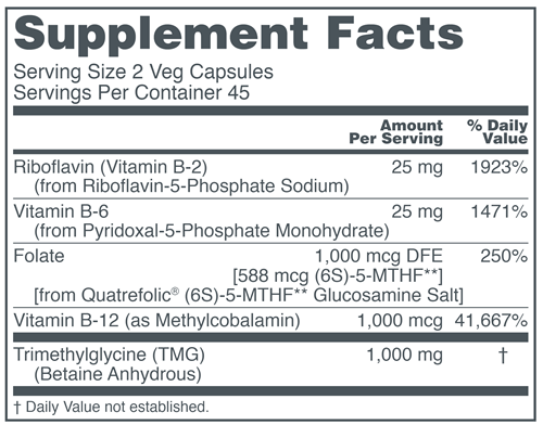 Methyl-Action (Protocol for Life Balance) Supplement Facts