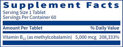 Methyl-B12 Lozenge (Klaire Labs) Supplement facts