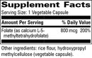 methyl folate progressive labs supplement facts
