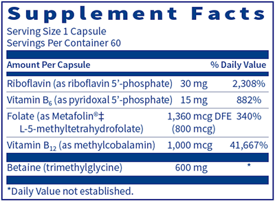 Methyl Balance (Klaire Labs) Supplement Facts