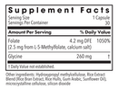 l-methylfolate 2.5 mg (methylpro) supplement facts