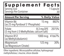 l-methylfolate 5 mg + cofactors (methylpro) supplement facts