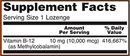 methyl b-12 (now foods) supplement facts