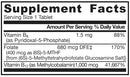 methyl b-12 & methyl folate jarrow formulas supplement facts