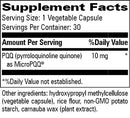 micropqq progressive labs supplement facts