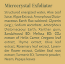 Microcrystal Exfoliation Treatment Ingredients