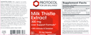 milk thistle extract 300 mg (protocol for life balance) label