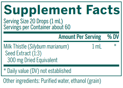 Milk Thistle Tincture supplement facts Genestra