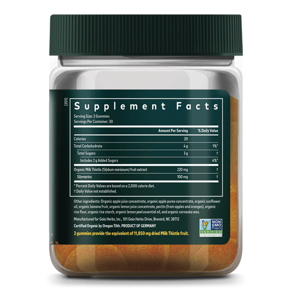 milk thistle gummies gaia herbs