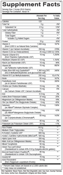 mitocore protein blend ortho molecular supplement facts